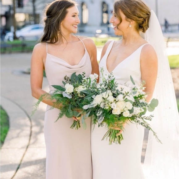 SHOW ME YOUR MUMU Verona cowl neck Slip Midi Dress Show me the Ring Bridesmaid - Picture 6 of 9